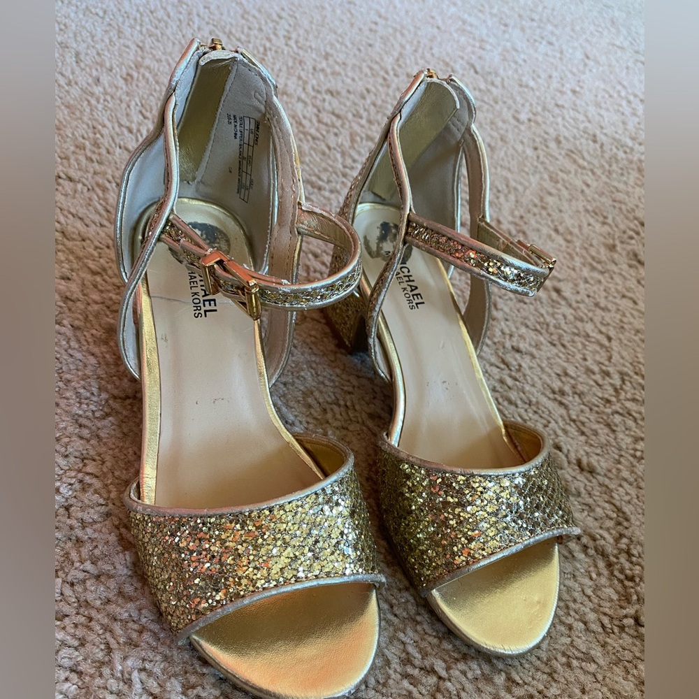 Michael Kors Gold Glitter Kids Sandals